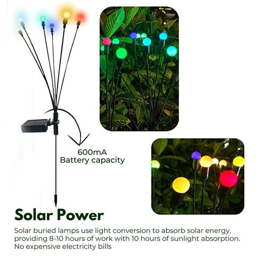 NOVEDEN 3 Pieces Solar Powered Firefly Lights (Color Light)