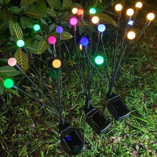 NOVEDEN 3 Pieces Solar Powered Firefly Lights (Color Light)
